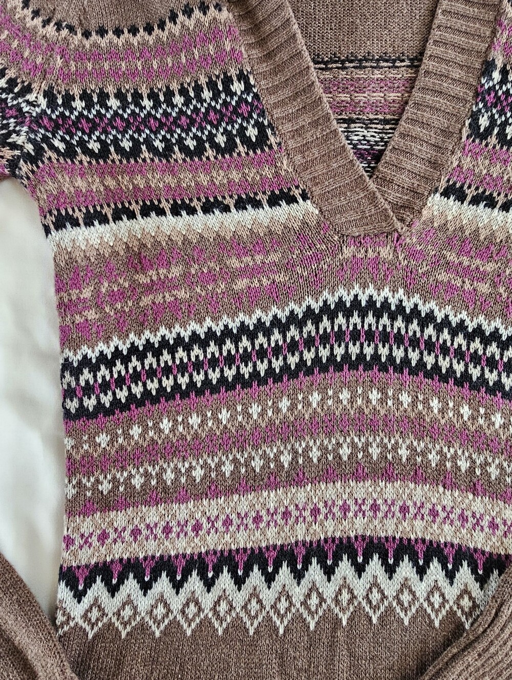 Hooded Fair Isle Argyle Hooded Sweater Twilight Bella Gilmore Girls Sz S Nordic - Picture 3 of 10